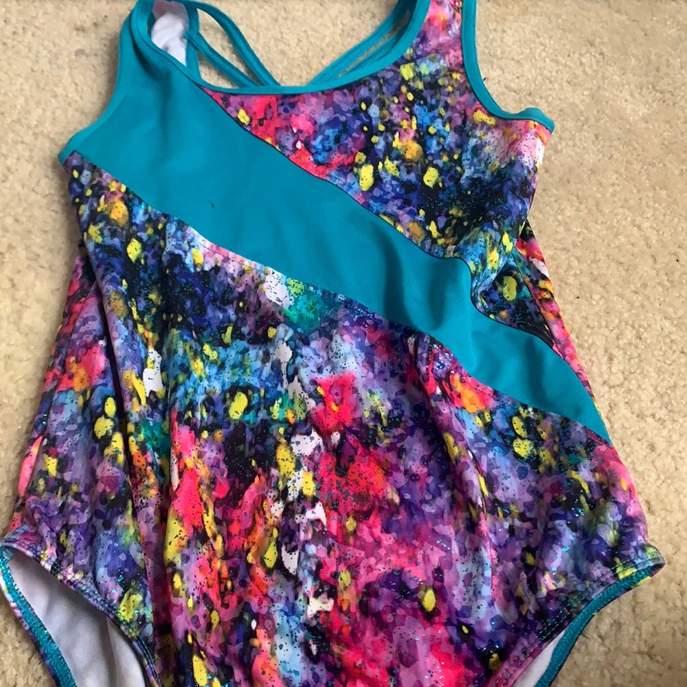 danskin now, gymnastics rainbow cheetah leotard